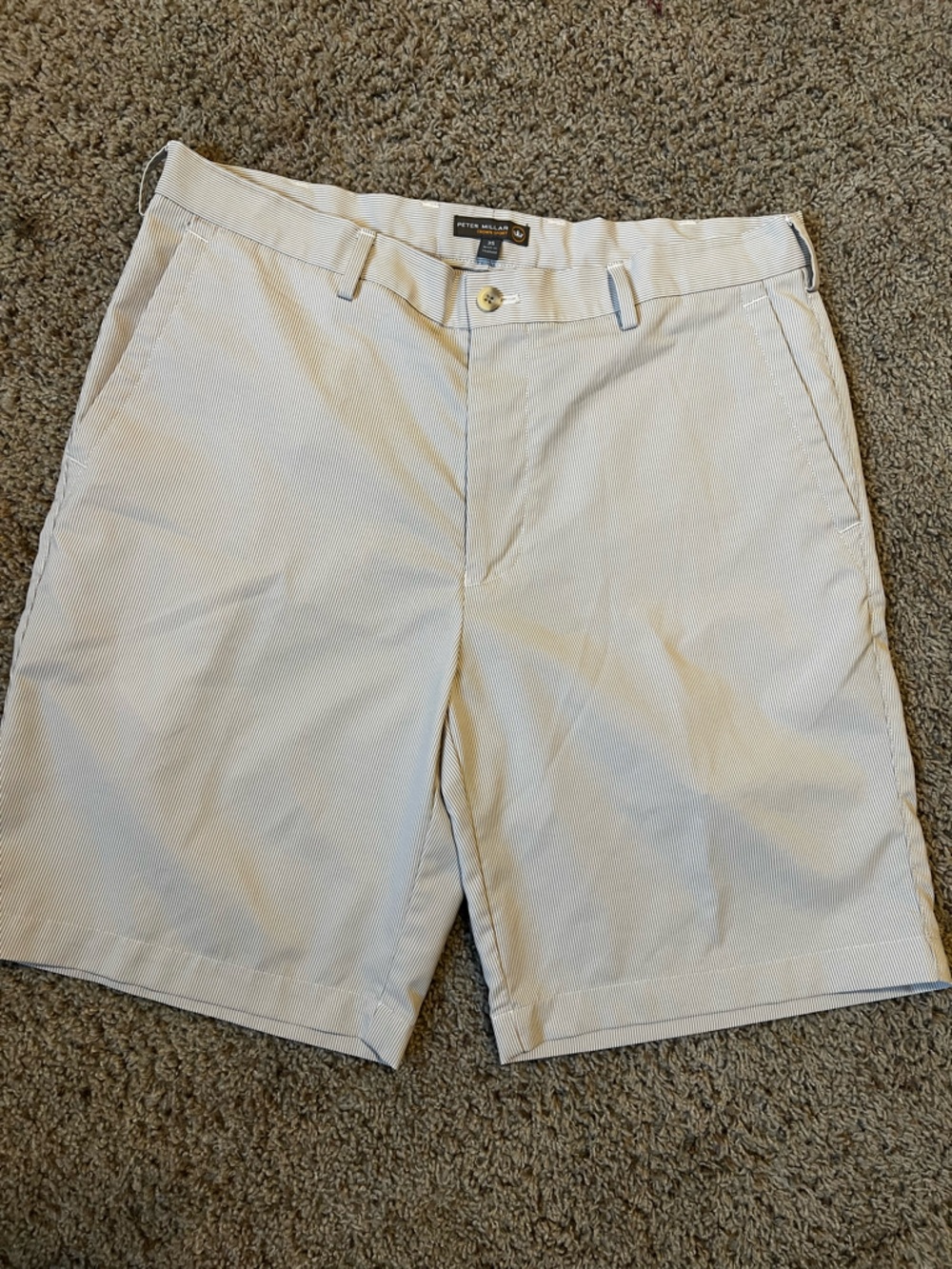 Peter Millar Tan and White Shorts Crown Sport